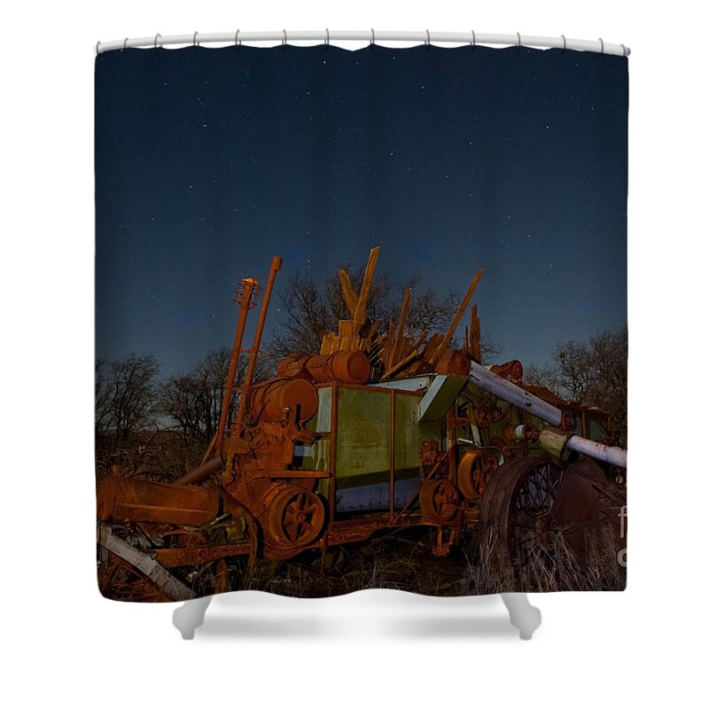 Farm Shower Curtain featuring the photograph The Old Farm Thrasher by Keith Kapple