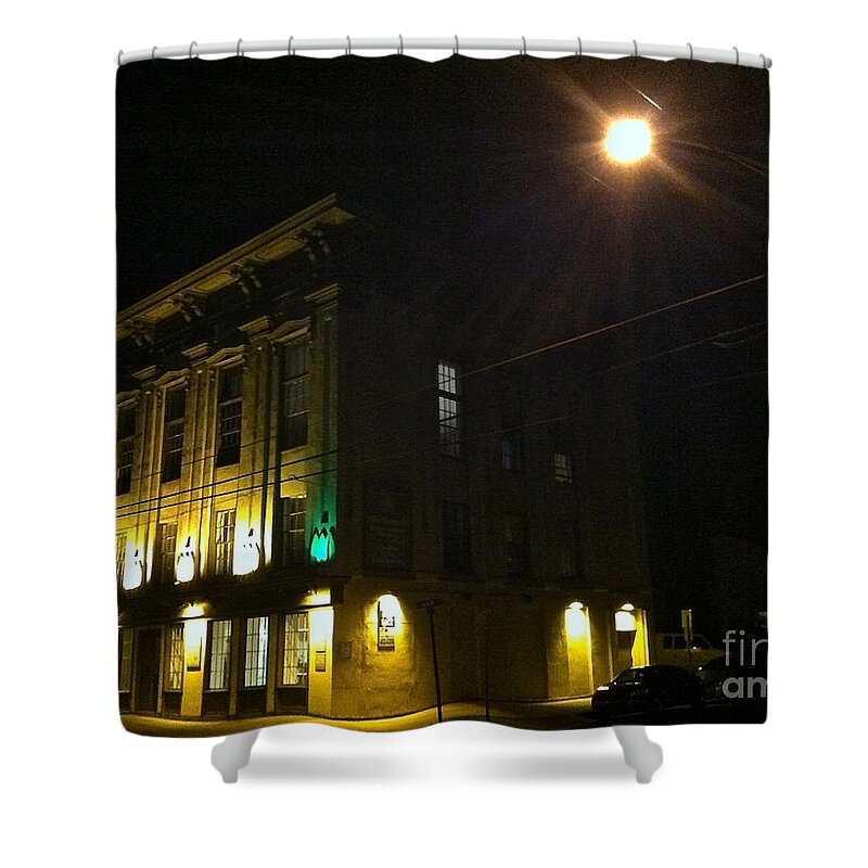 Lambertville Shower Curtain featuring the photograph The Old Opera House by Christopher Plummer