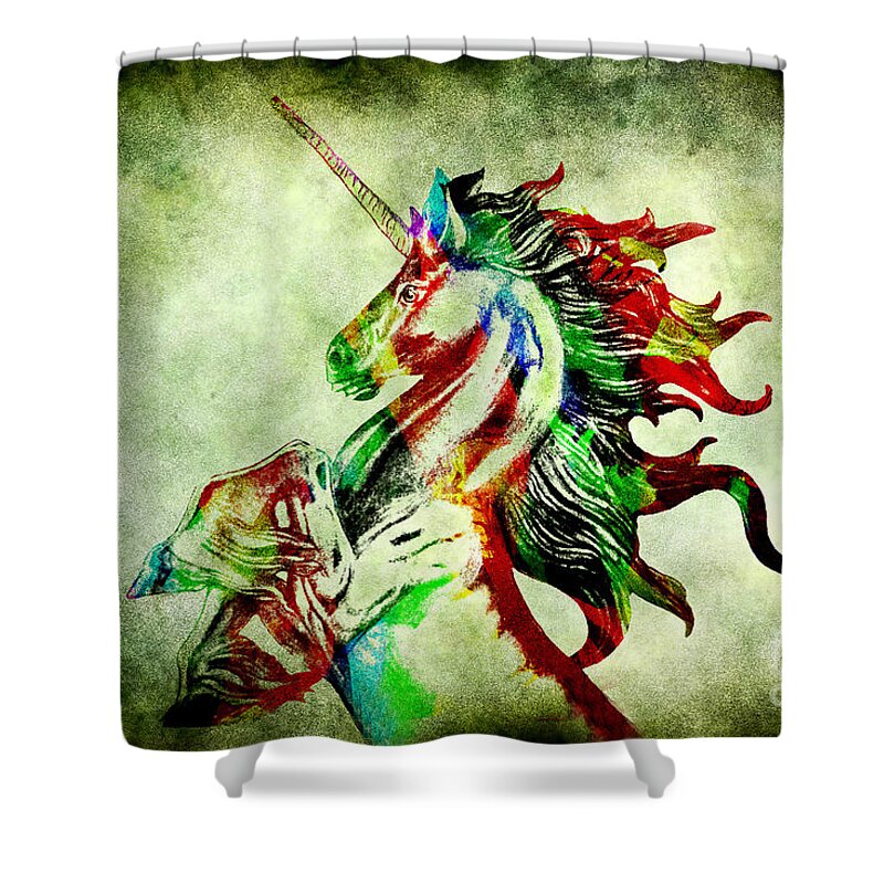 Unicorn Shower Curtain featuring the photograph The One Horned Beast by Gary Keesler