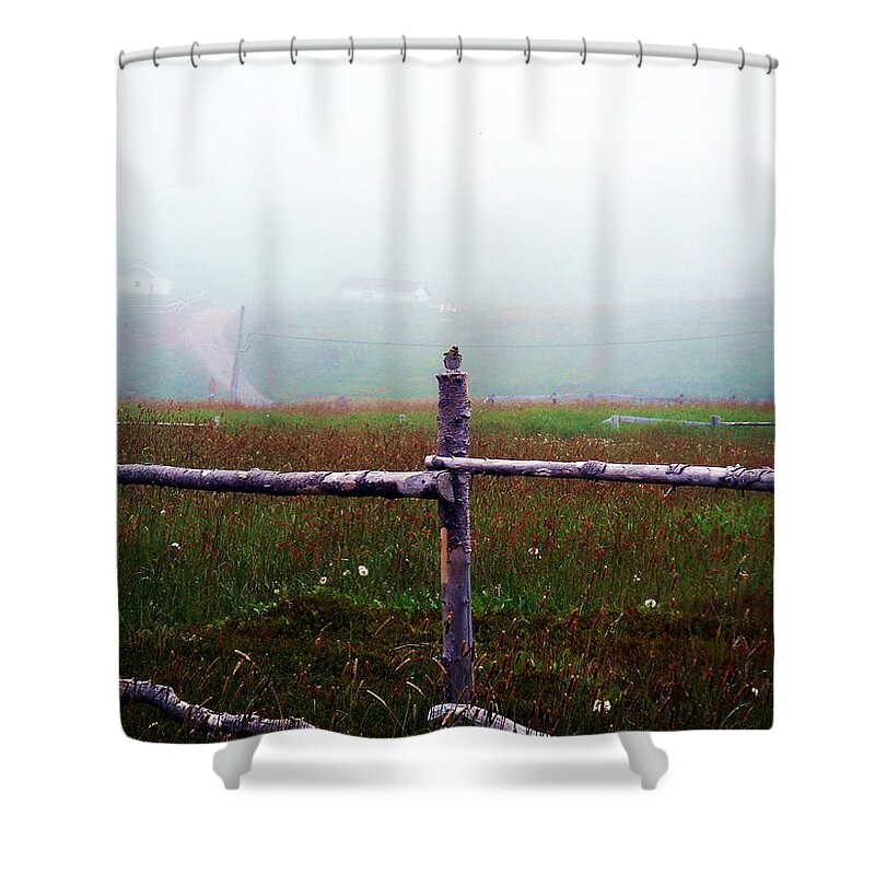 Pouch Cove Shower Curtain featuring the photograph The Other Side of the Field by Zinvolle Art