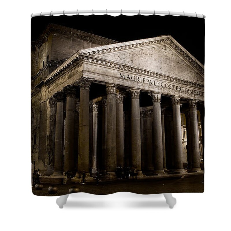 Pantheon Shower Curtain featuring the photograph The Pantheon at night by Weston Westmoreland