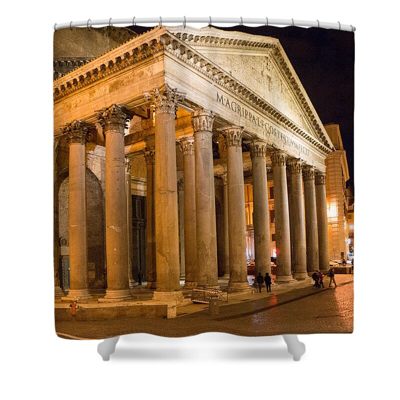 Rome Shower Curtain featuring the photograph The Pantheon by Mike Evangelist