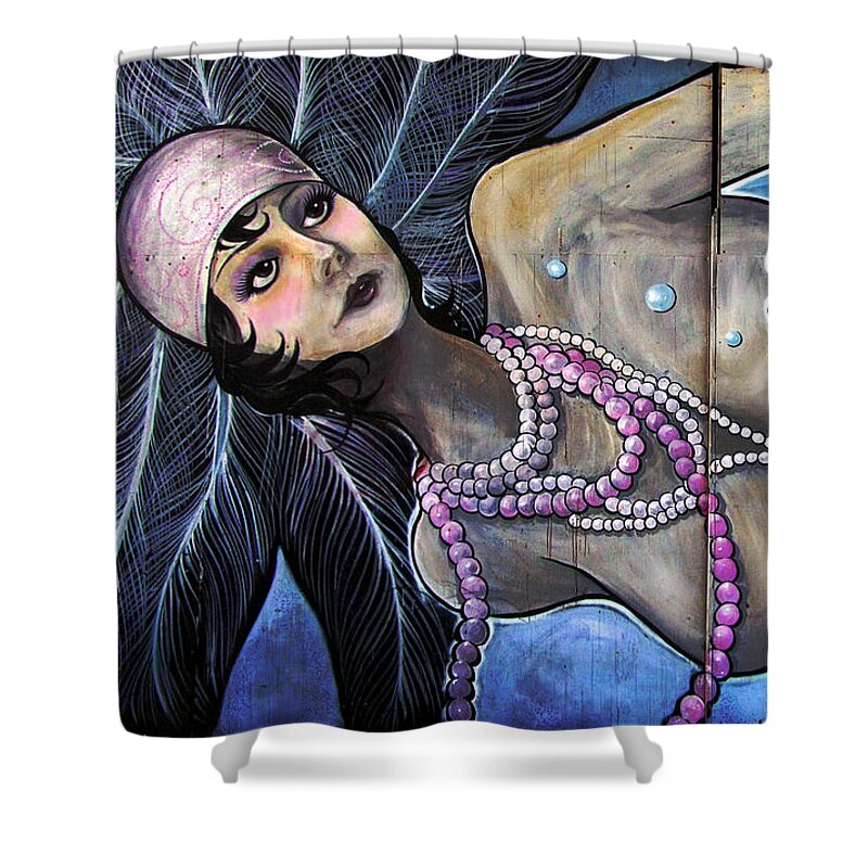 Graffti Shower Curtain featuring the photograph The Pearl Mermaid by Colleen Kammerer