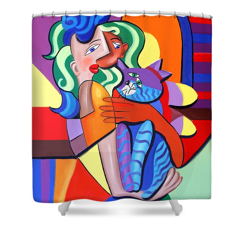 The Perfect Friend Shower Curtain featuring the painting The Perfect Friend by Anthony Falbo