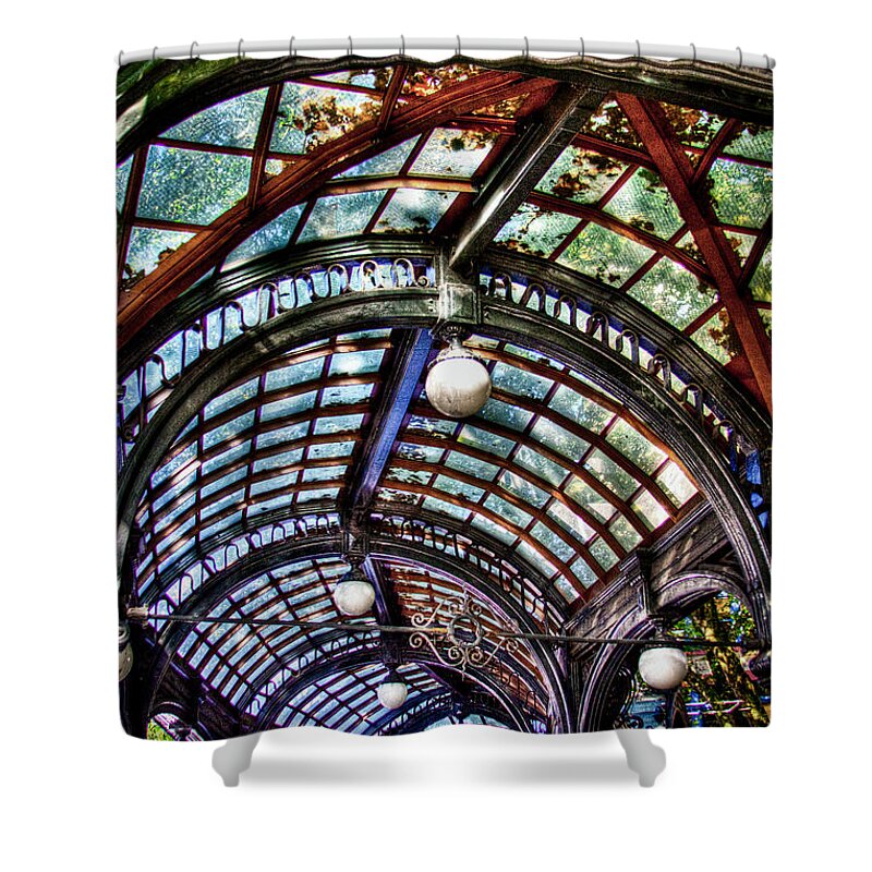 The Pergola Ceiling In Pioneer Square Shower Curtain featuring the photograph The Pergola Ceiling in Pioneer Square by David Patterson