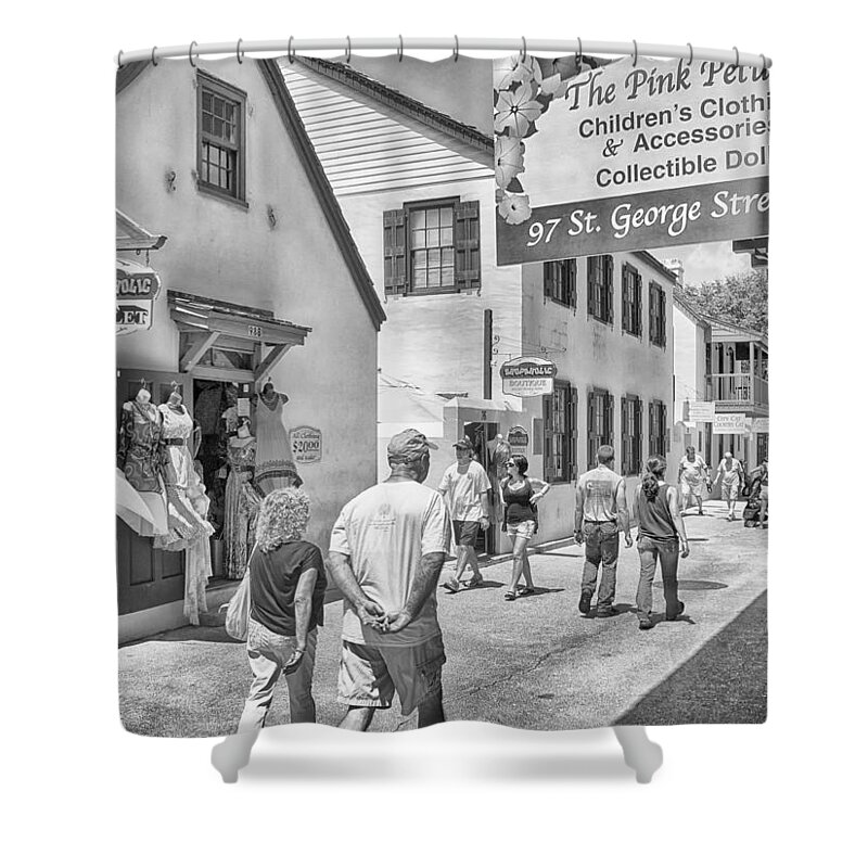 St. George Street Shower Curtain featuring the photograph The Pink Petunia by Howard Salmon