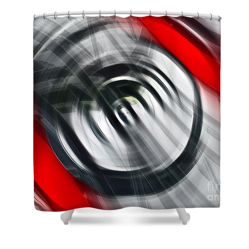Red Shower Curtain featuring the photograph The Present by Gwyn Newcombe