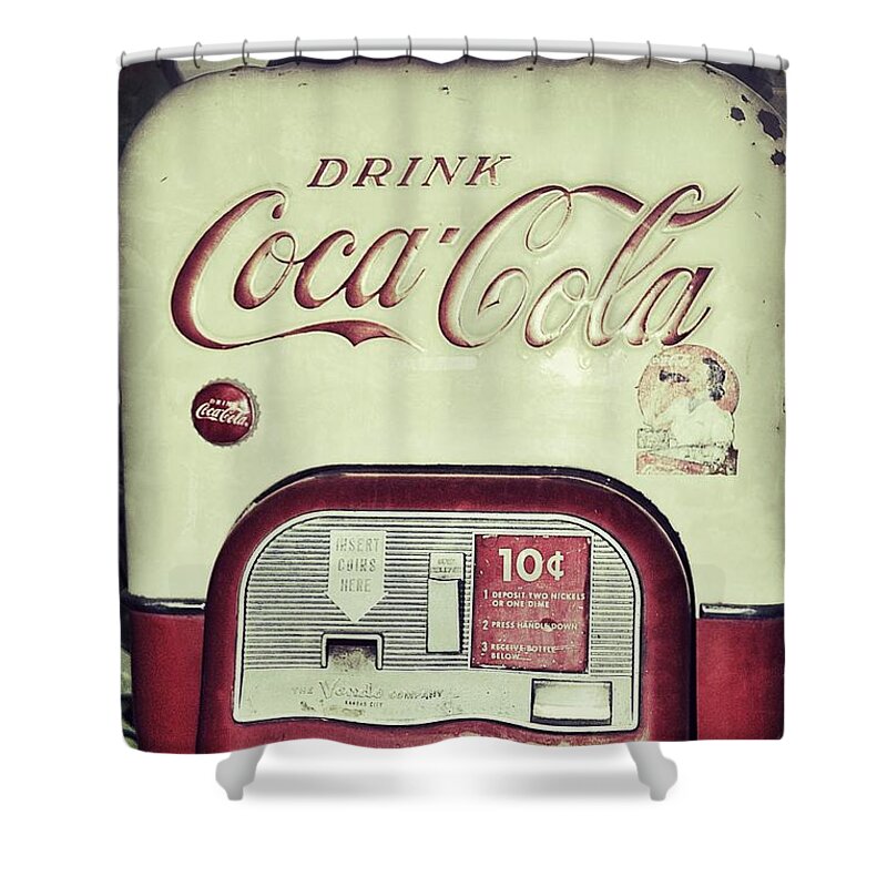 Coke Shower Curtain featuring the photograph The Real Thing by Traci Cottingham