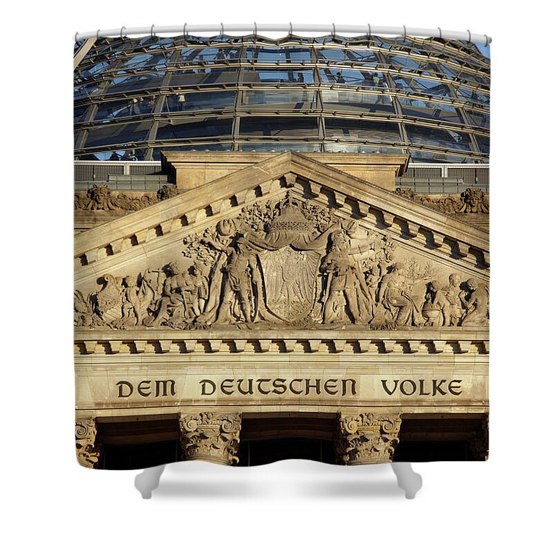 Berlin Shower Curtain featuring the photograph The Reichstag Building In Berlin by Massimo Pizzotti