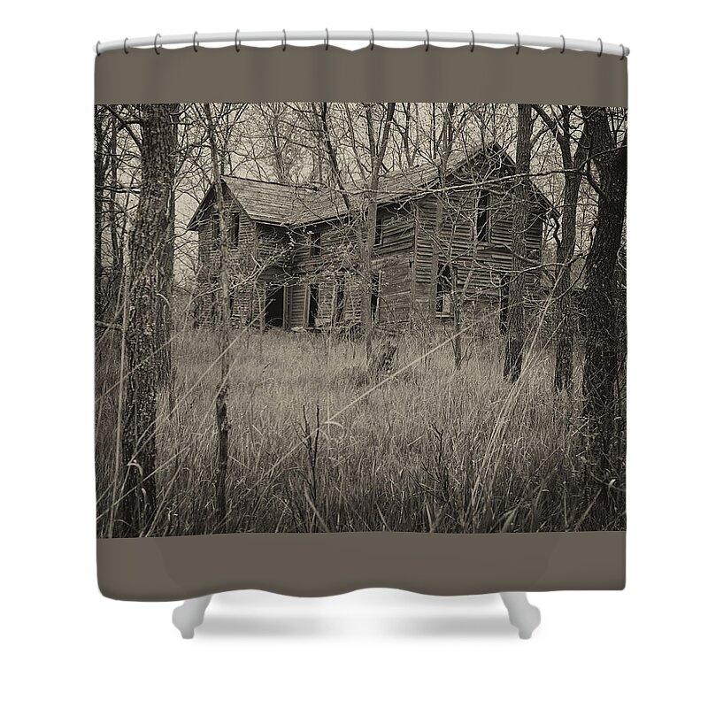 Abandoned Shower Curtain featuring the photograph The House in the Woods by Mary Lee Dereske