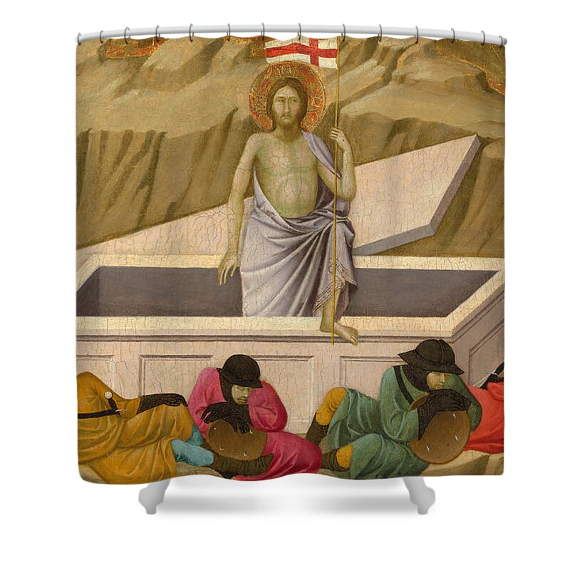 Ugolino Di Nerio Shower Curtain featuring the painting The Resurrection by Ugolino di Nerio