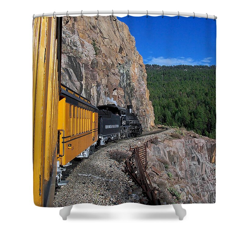 Durango Shower Curtain featuring the photograph The Ride by Ernest Echols