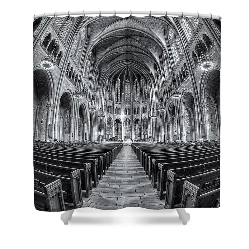 Clarence Holmes Shower Curtain featuring the photograph The Riverside Church II by Clarence Holmes