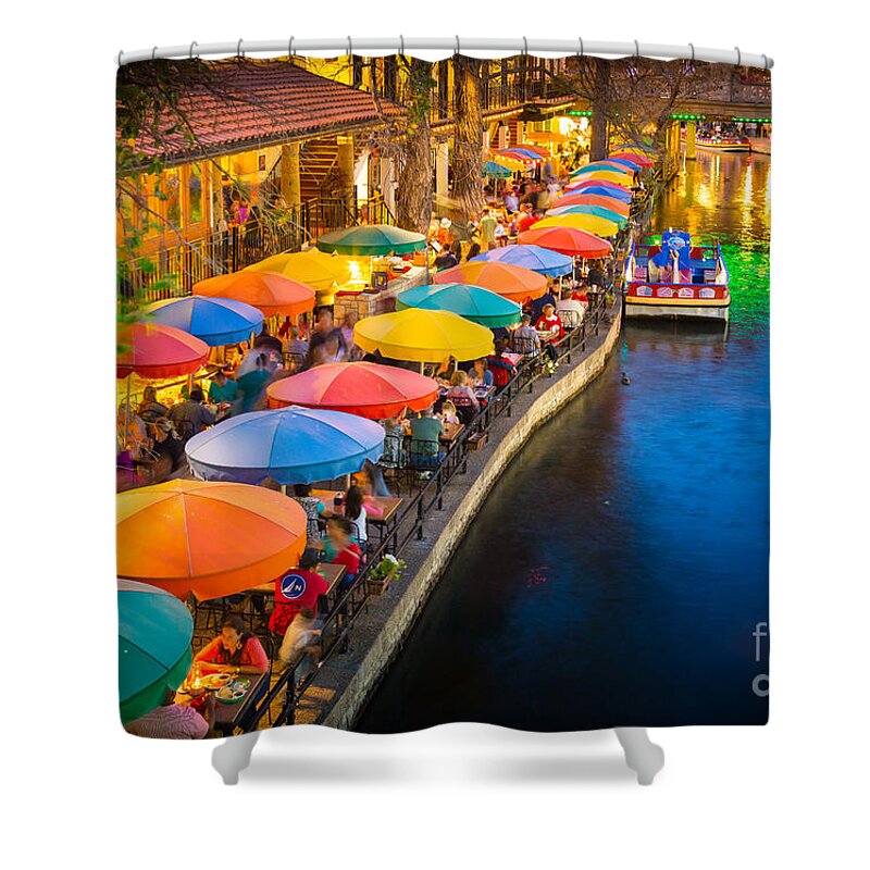 America Shower Curtain featuring the photograph The Riverwalk by Inge Johnsson