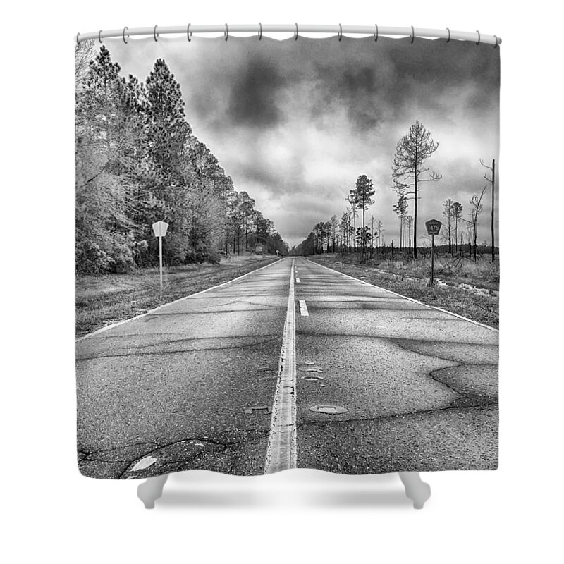 Hdr Shower Curtain featuring the photograph The Road Less Traveled by Howard Salmon