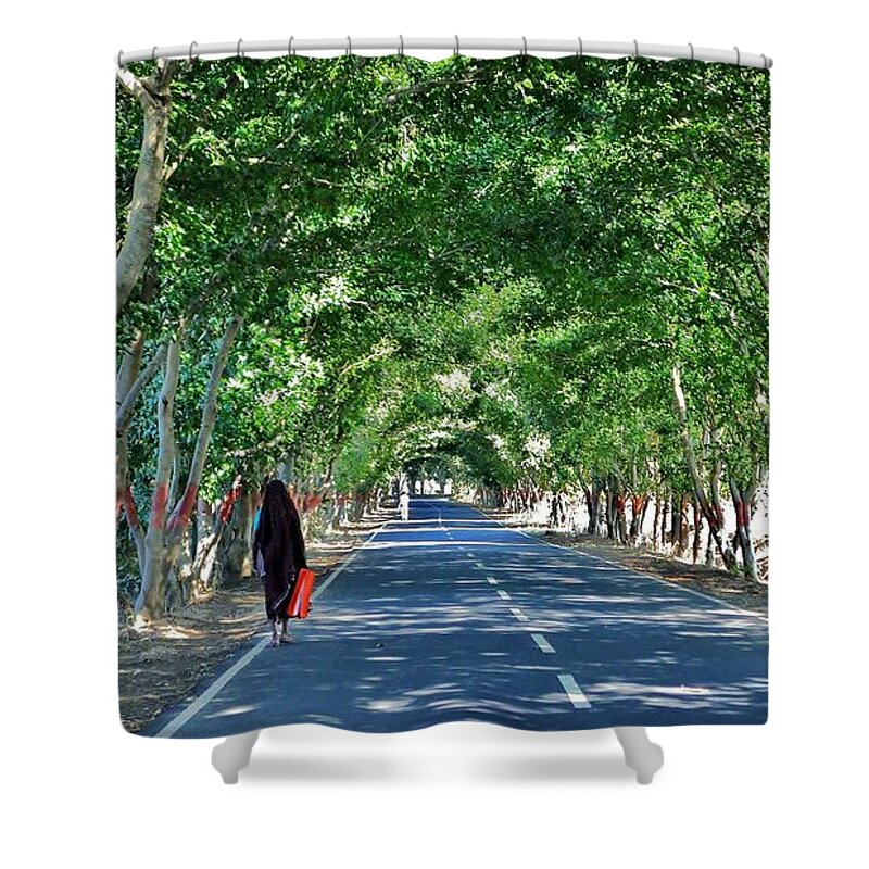 Tree Shower Curtain featuring the photograph The Road to Amarkantak - Amarkantak India by Kim Bemis
