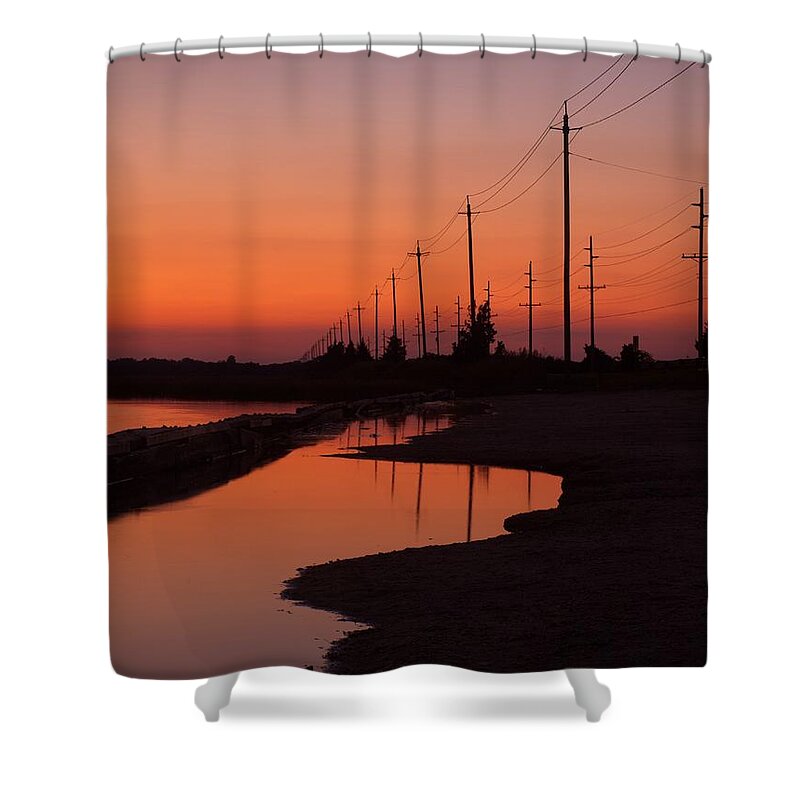 Sunset Shower Curtain featuring the photograph The Road West by Joshua House