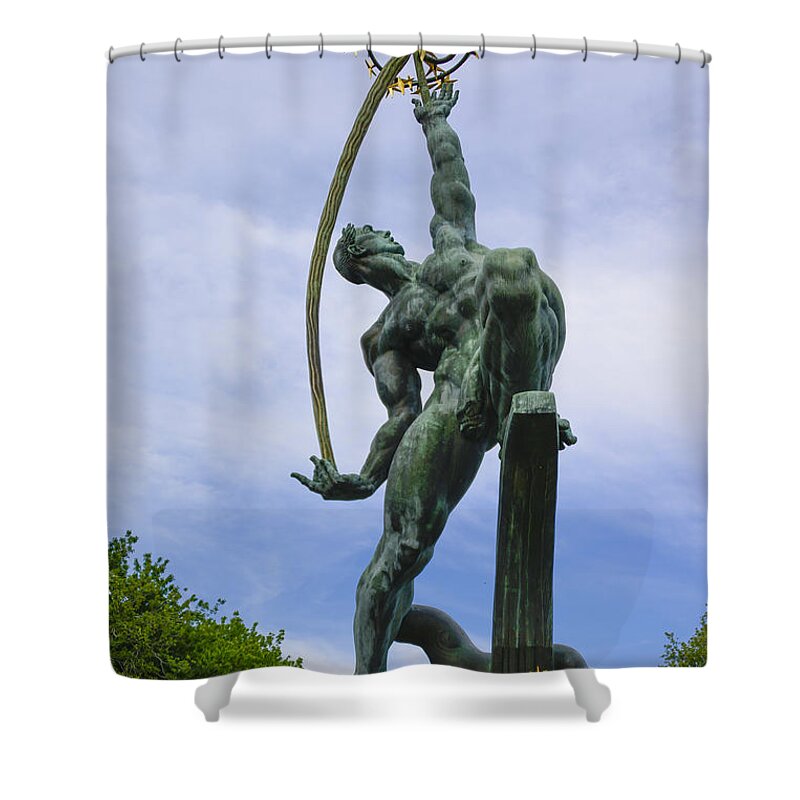 Donal De Lue Shower Curtain featuring the photograph The Rocket Thrower by Theodore Jones