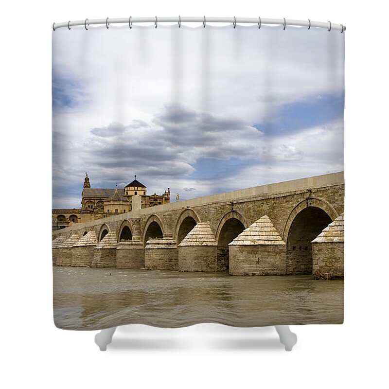 Cordoba Shower Curtain featuring the photograph The Roman Bridge Of Cordoba by Lorraine Devon Wilke