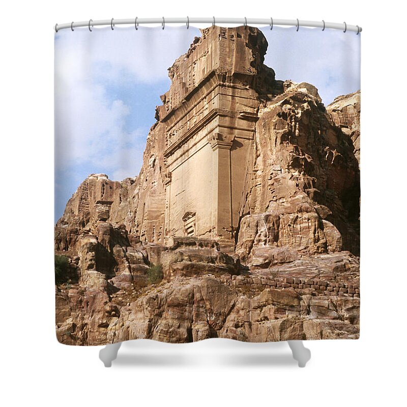Jordan Shower Curtain featuring the photograph The Royal Tombs, Petra by Catherine Ursillo
