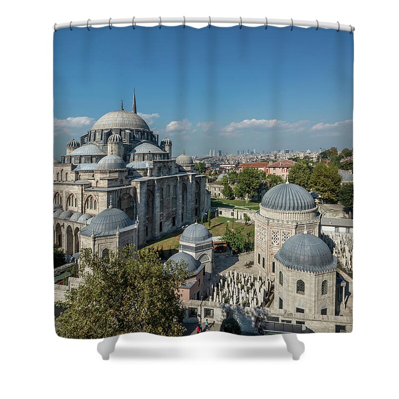 Arch Shower Curtain featuring the photograph The Sehzade Mosque In Istanbul,turkey by Ayhan Altun