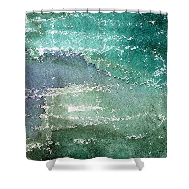 Abstract Painting Shower Curtain featuring the painting The Shallow End by Linda Woods