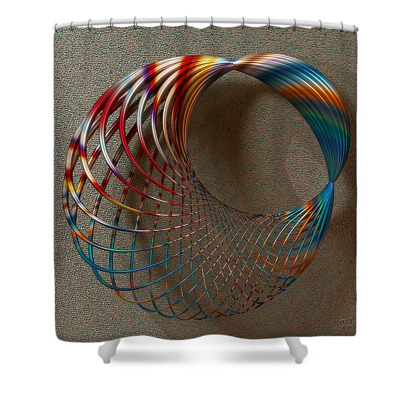 Abstract Shower Curtain featuring the digital art The Shape of Things to Come by Manny Lorenzo