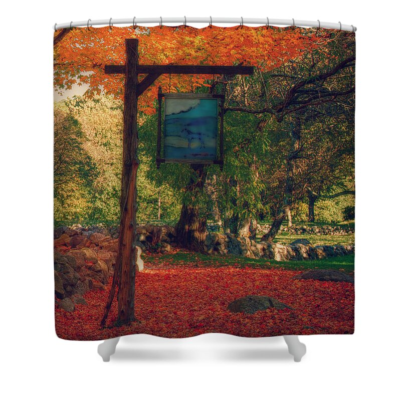 autumn Foliage New England Shower Curtain featuring the photograph The Sign Of Fall Colors by Jeff Folger