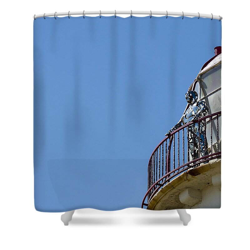 Flintshire Shower Curtain featuring the photograph The Silver Man by Spikey Mouse Photography