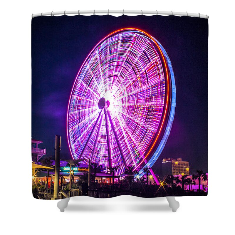 Ferris Shower Curtain featuring the photograph The Skywheel by Rob Sellers