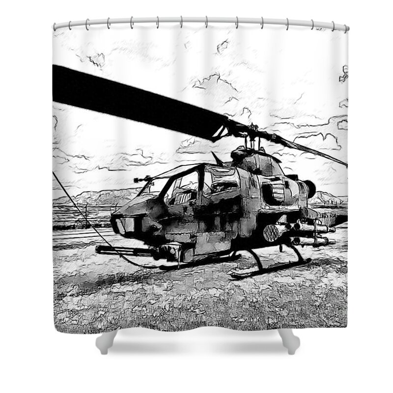 Bell Ah-1 Cobra Shower Curtain featuring the photograph The Snake by Tommy Anderson