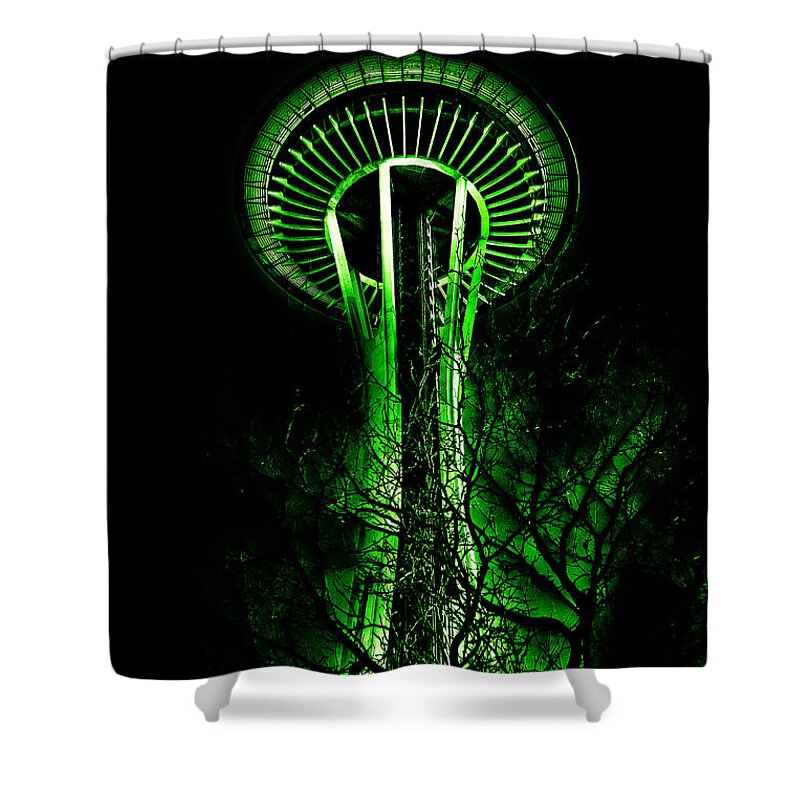 The Space Needle Shower Curtain featuring the photograph The Space Needle in the Emerald City II by David Patterson