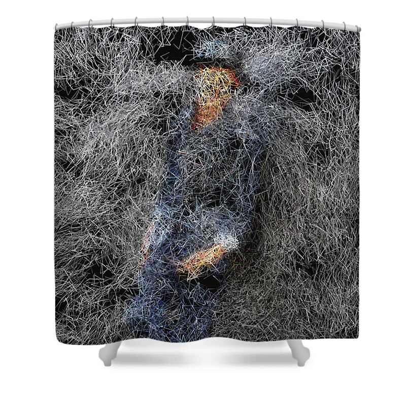Spider Shower Curtain featuring the painting The Spiders Got Ziggy by Will Barger