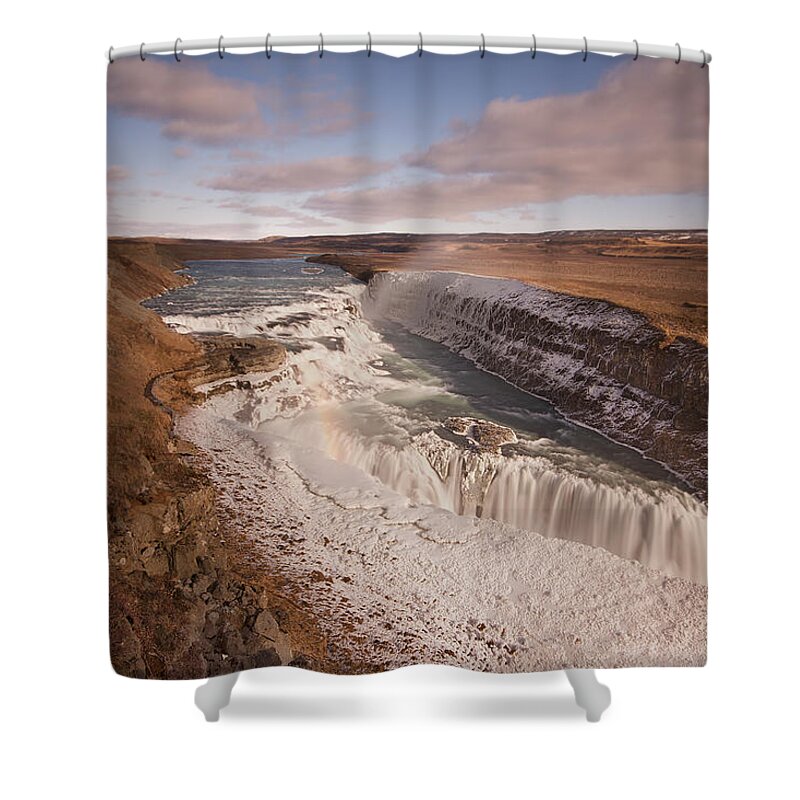 Gullfoss Shower Curtain featuring the photograph The Splendor Falls by Evelina Kremsdorf