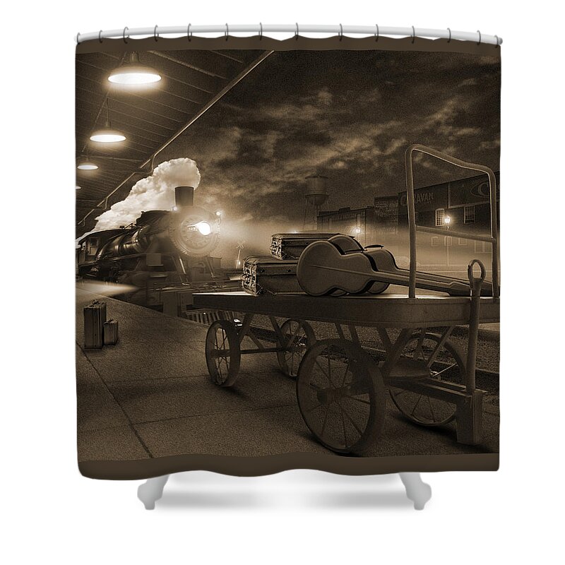 Transportation Shower Curtain featuring the photograph The Station 2 by Mike McGlothlen