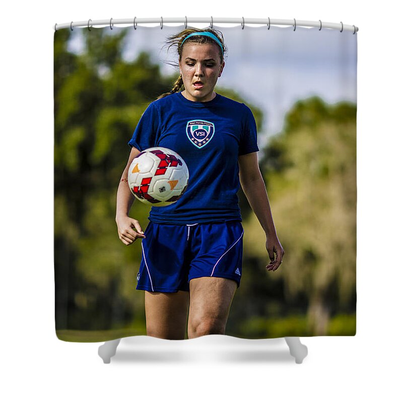 Soccer Shower Curtain featuring the photograph The Student by Stephen Brown