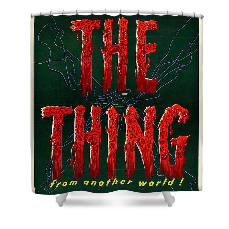 The Thing From Another World Shower Curtain featuring the digital art The Thing from Another World by Georgia Clare