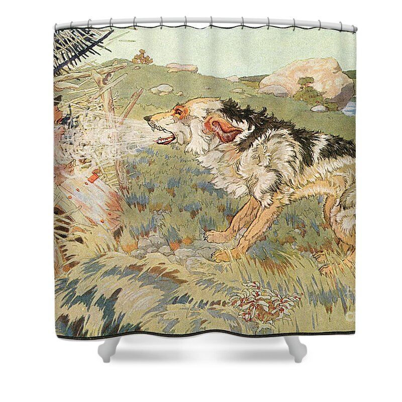 1923 Shower Curtain featuring the photograph The Three Little Pigs by Granger