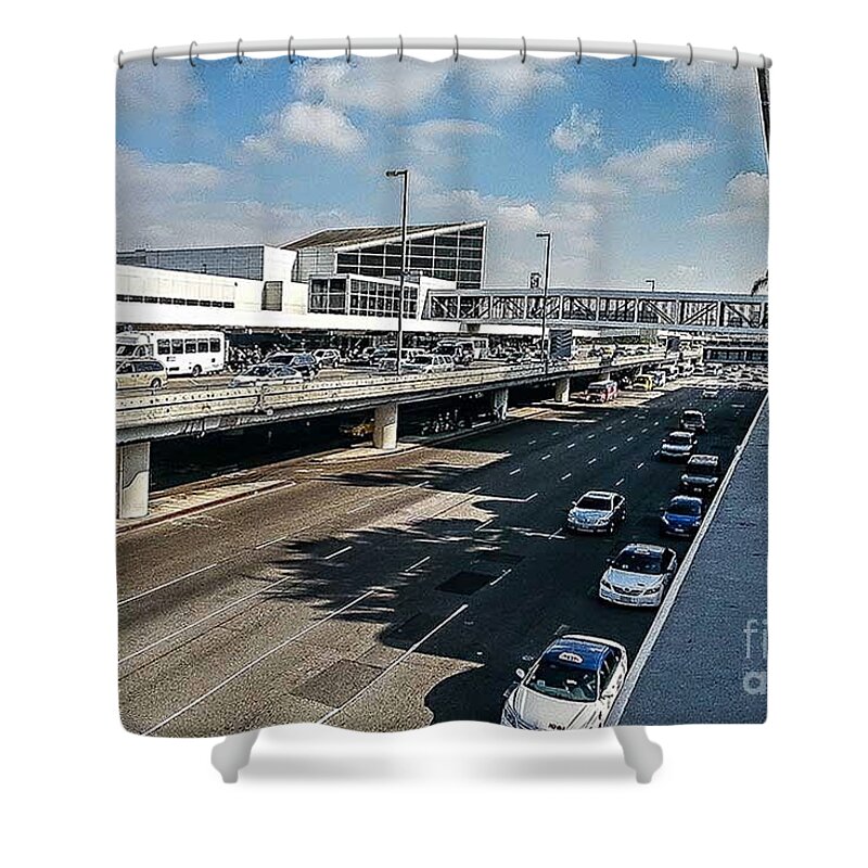 Urban Shower Curtain featuring the photograph The Tilted Exhaustion by Fei A