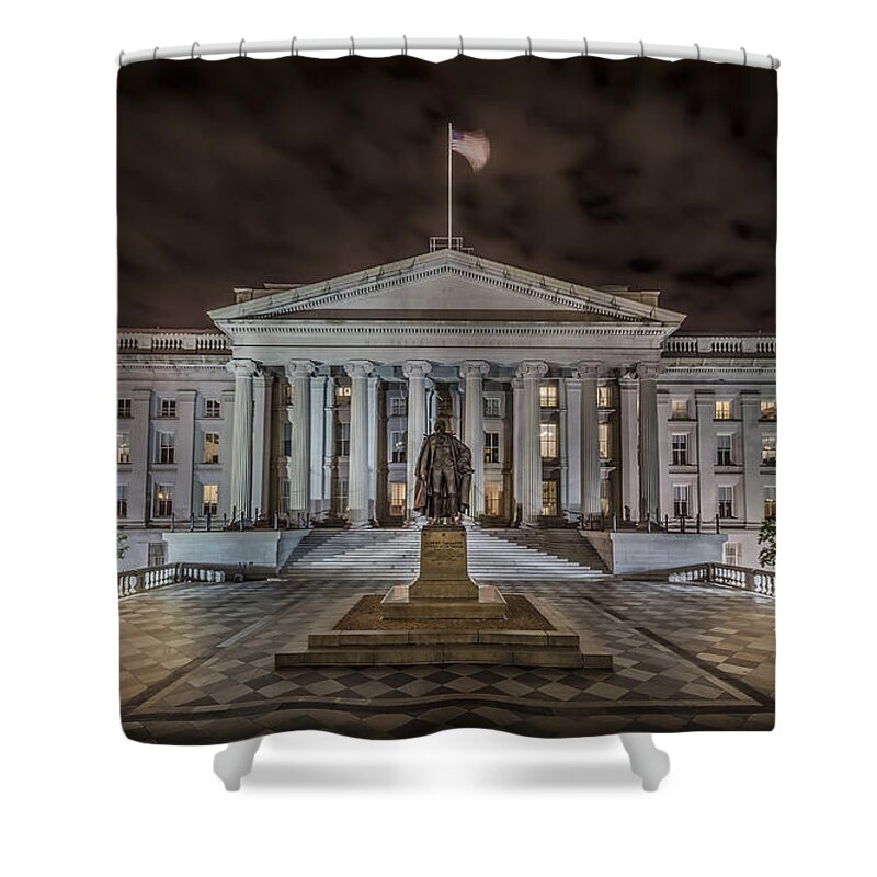 Building Shower Curtain featuring the photograph The Treasury Department by David Morefield