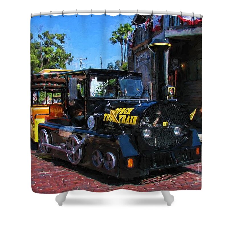 Trolley Shower Curtain featuring the photograph The Trolley by Peggy Hughes