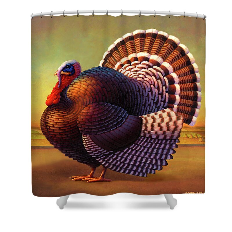  Turkey Shower Curtain featuring the painting The Turkey by Robin Moline