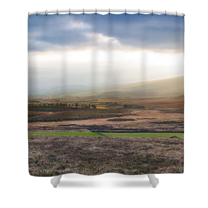 Cloudscape Shower Curtain featuring the photograph The Valleys in Wicklow Ireland by Semmick Photo