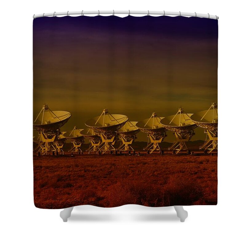 Very Large Array Shower Curtain featuring the photograph The Very Large Array in New Mexico by Jeff Swan