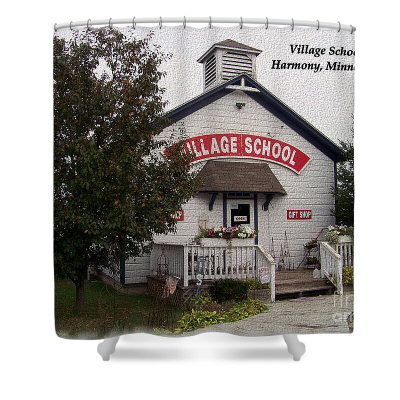 Gift Shop Shower Curtain featuring the photograph The Village School - Harmony Miinnesota by Charles Robinson