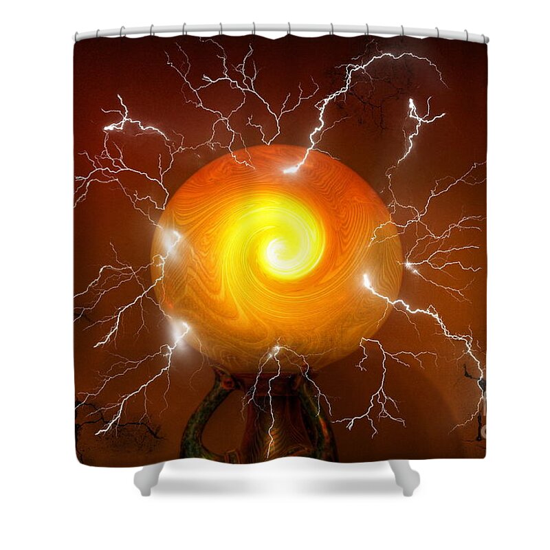 Abstract Shower Curtain featuring the digital art The Vision by Dan Stone