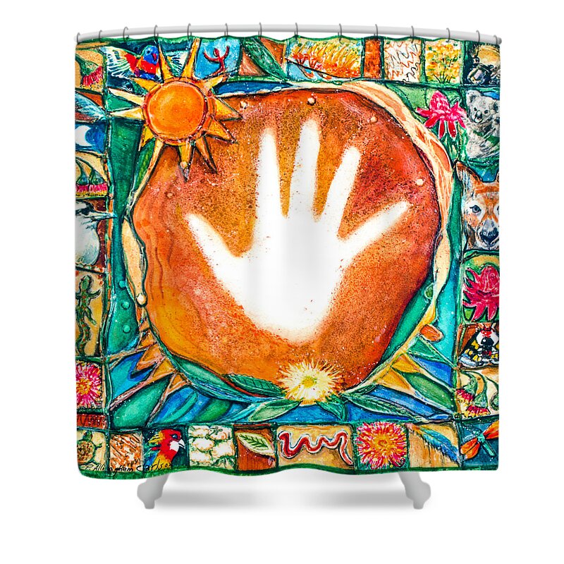 Children Of The Earth Shower Curtain featuring the painting The Vow by Patricia Allingham Carlson