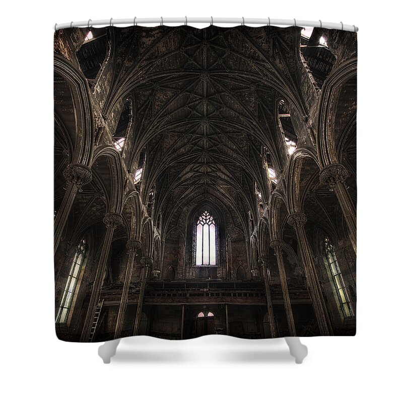 Church Shower Curtain featuring the photograph The watching by Rob Dietrich