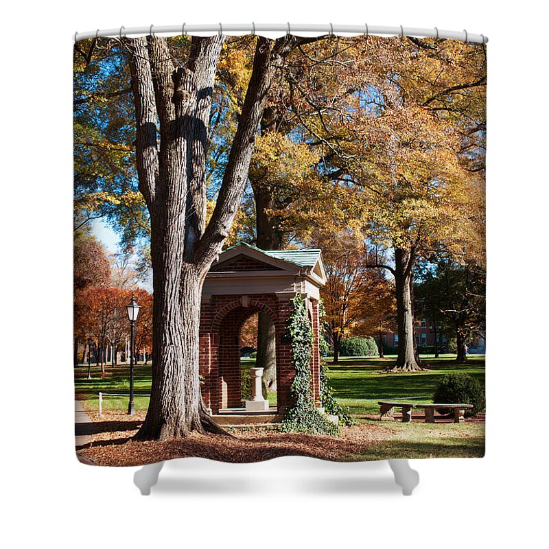 Art Shower Curtain featuring the photograph The Well - Davidson College by Paulette B Wright