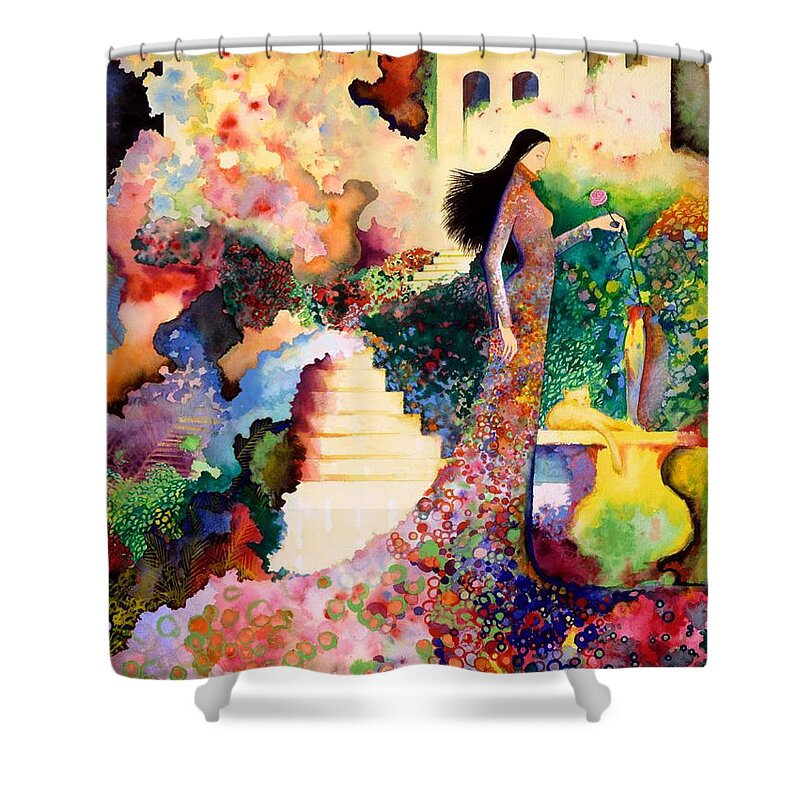 Exotic Shower Curtain featuring the painting The Wish by Frances Ku